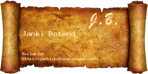 Janki Botond névjegykártya